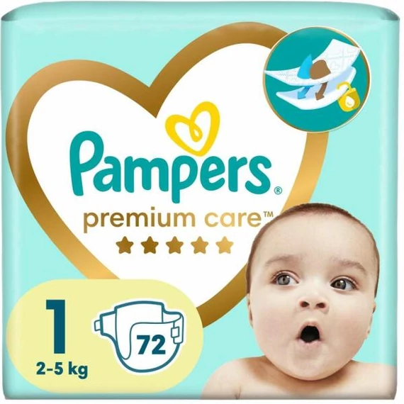 Pampers Premium Care 1-es méret, 2-5kg, 72db