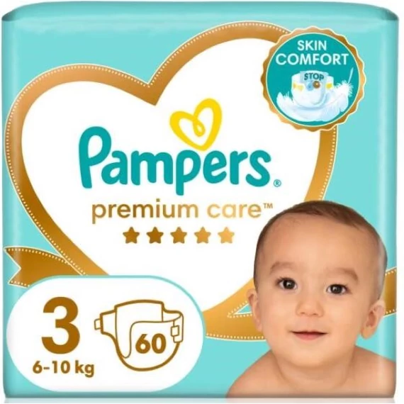 Pampers Premium Care 3-as méret, 6-10kg, 60db