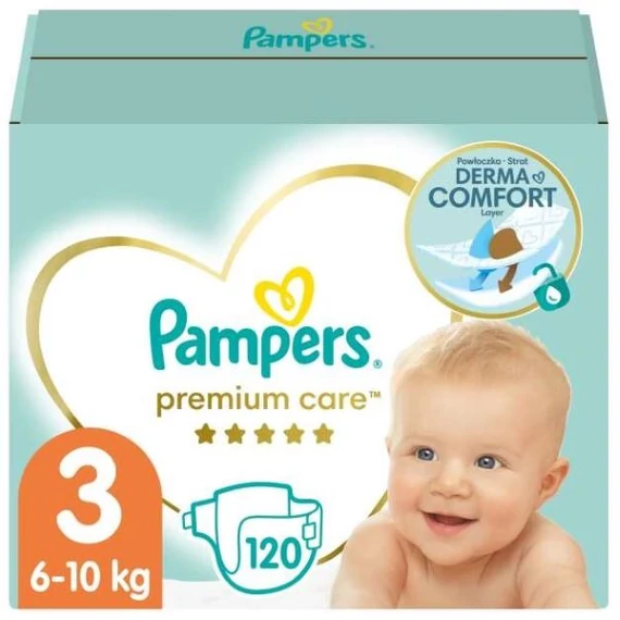 Pampers Premium Care 3-as méret, 6-10kg, 120db