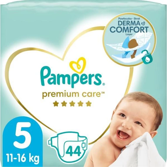 Pampers Premium Care 5-ös méret, 11-16kg, 44db