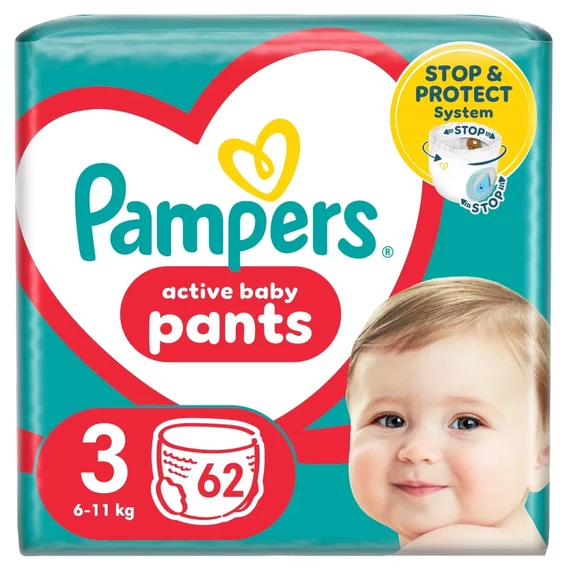 Pampers Active Baby Pants 3-as méret, 6-11kg, 62db