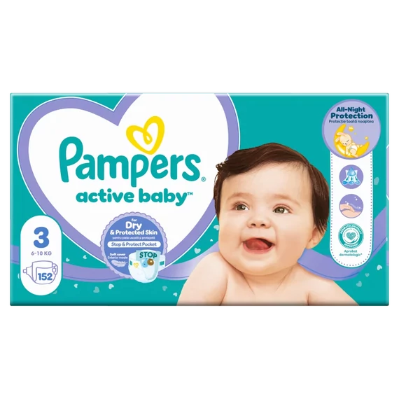 Pampers Active Baby 3-as méret, 6-10kg, 152db