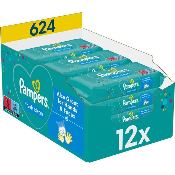 Pampers Fresh Clean törlőkendő (12x52) 624db