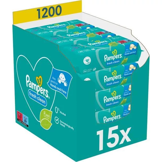 Pampers Fresh Clean törlőkendő (15x80) 1200db